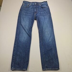 Levi Strauss Big E 505 Regular Fit Dark Wash Denim Jeans Mens W32 L32